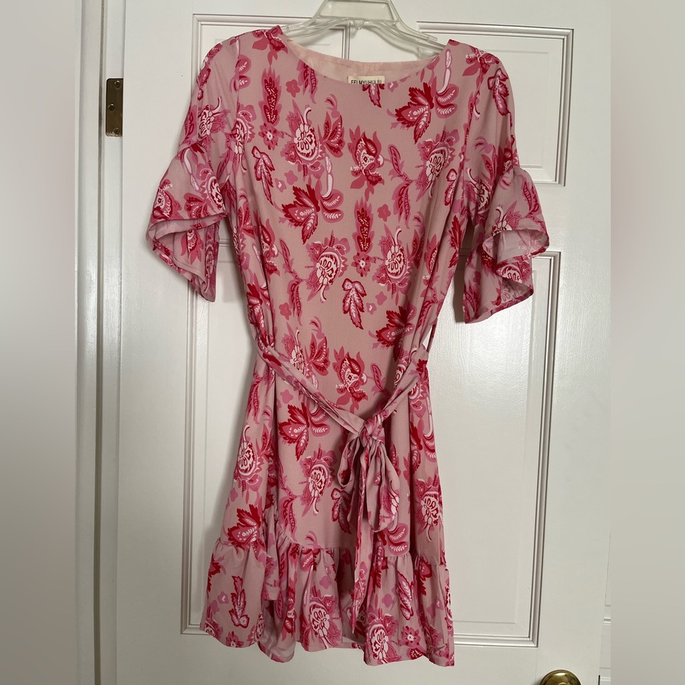 NWOT size small pink and red boutique brand mini dress